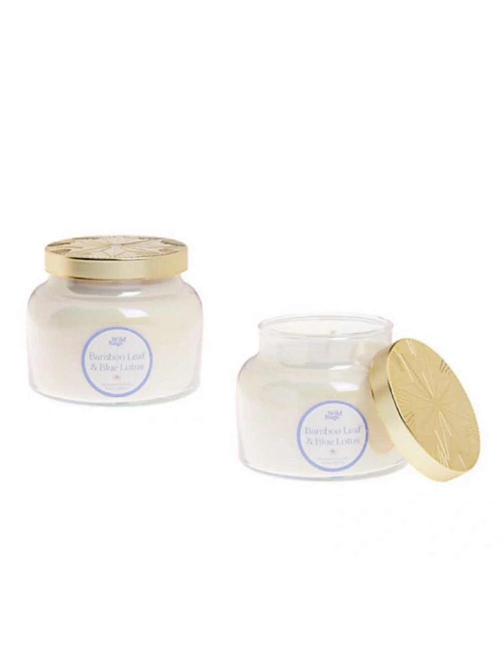 2 Wild Sage ApothecaryGlass Bamboo Leaf & Blue Lotus 9.3 oz. Jar Scented Candles